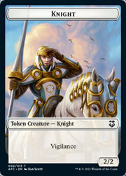 Knight // Saproling Double-Sided Token [Dungeons & Dragons: Adventures in the Forgotten Realms Commander Tokens] MTG Single Magic: The Gathering   