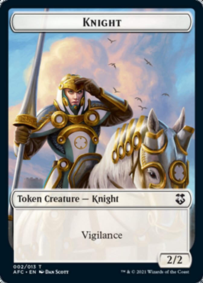 Knight // Saproling Double-Sided Token [Dungeons & Dragons: Adventures in the Forgotten Realms Commander Tokens] MTG Single Magic: The Gathering   