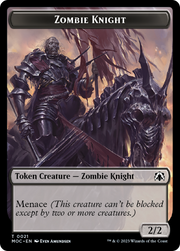 Zombie Knight // Human (6) Double-Sided Token [Tokens] March of the Machine Commander Tokens MTG Single Magic: The Gathering