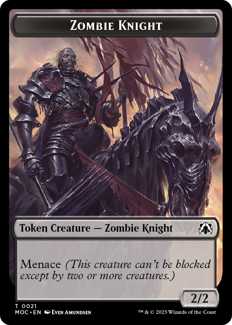 Zombie Knight // Human (6) Double-Sided Token [Tokens] March of the Machine Commander Tokens MTG Single Magic: The Gathering
