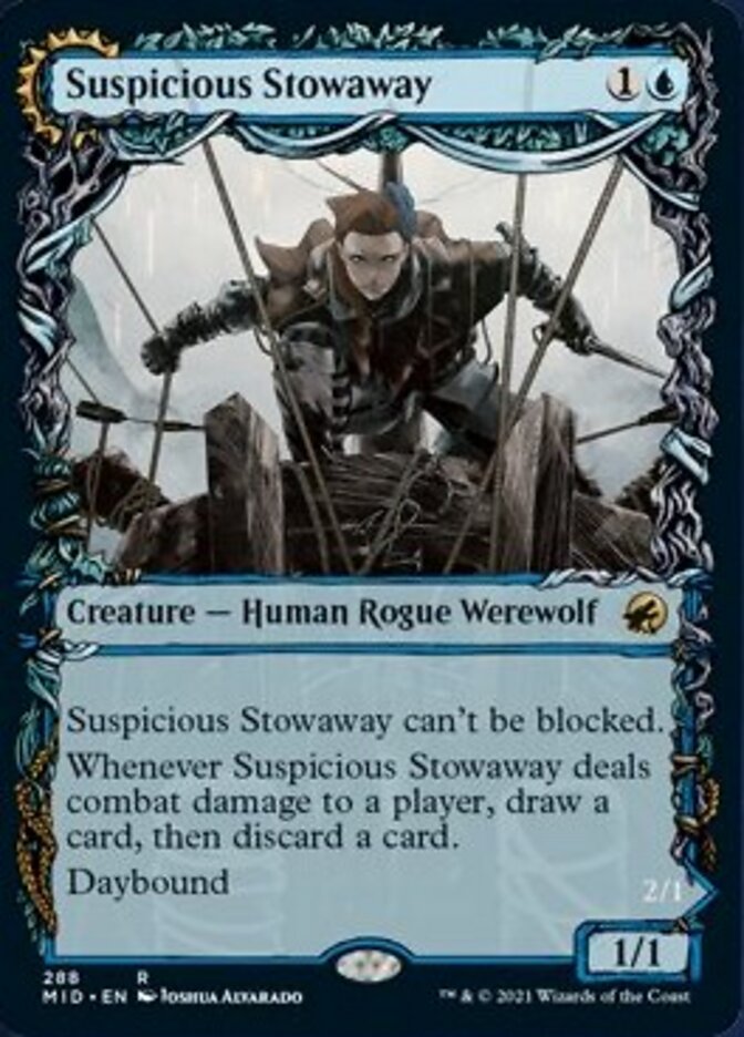 Suspicious Stowaway // Seafaring Werewolf (Showcase Equinox) [Innistrad: Midnight Hunt] MTG Single Magic: The Gathering   