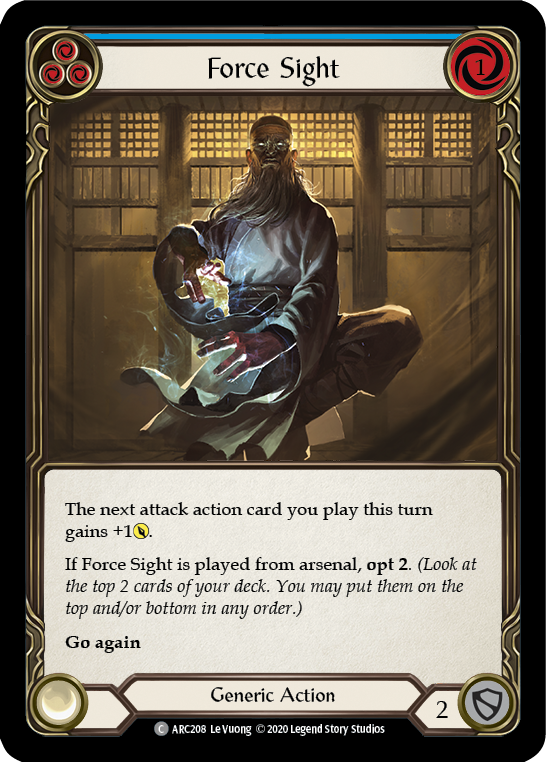 Force Sight (Blue) [ARC208] Unlimited Edition Rainbow Foil Flesh And Blood Single Flesh And Blood   