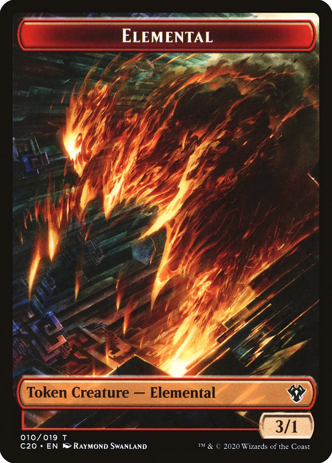 Angel // Elemental (010) Double-Sided Token [Tokens] Commander 2020 Tokens MTG Single Magic: The Gathering