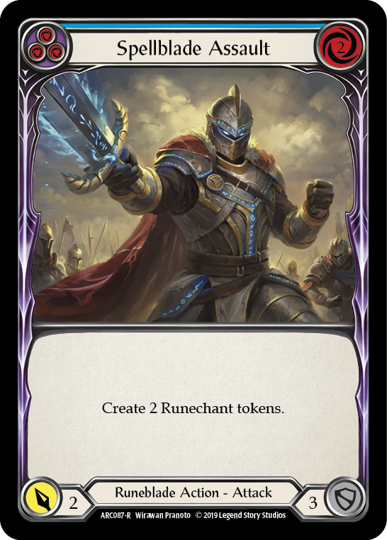 Spellblade Assault (Blue) [ARC087-R] 1st Edition Rainbow Foil Flesh And Blood Single Flesh And Blood   