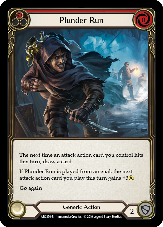 Plunder Run (Red) [ARC170-R] 1st Edition Rainbow Foil Flesh And Blood Single Flesh And Blood   