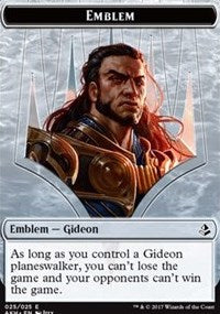 Gideon of the Trials Emblem // Zombie Double-Sided Token [Tokens] Amonkhet Tokens MTG Single Magic: The Gathering