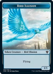 Bird Illusion // Beast (011) Double-Sided Token [Tokens] Commander 2020 Tokens MTG Single Magic: The Gathering