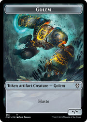 The Monarch // Golem Double-Sided Token [Tokens] Phyrexia: All Will Be One Commander Tokens MTG Single Magic: The Gathering