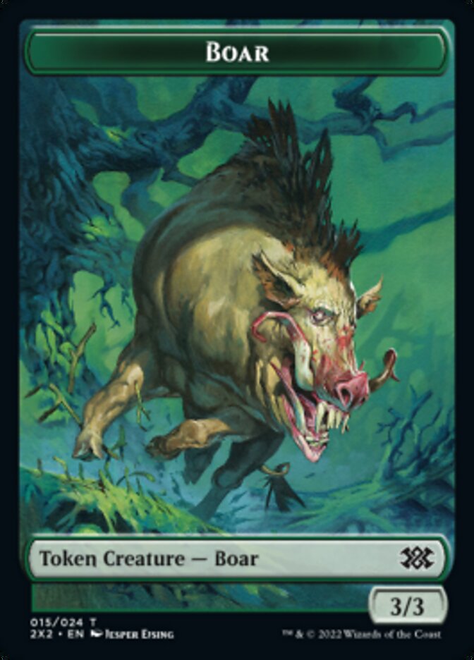 Boar // Spirit (008) Double-Sided Token [Tokens] Double Masters 2022 Tokens MTG Single Magic: The Gathering