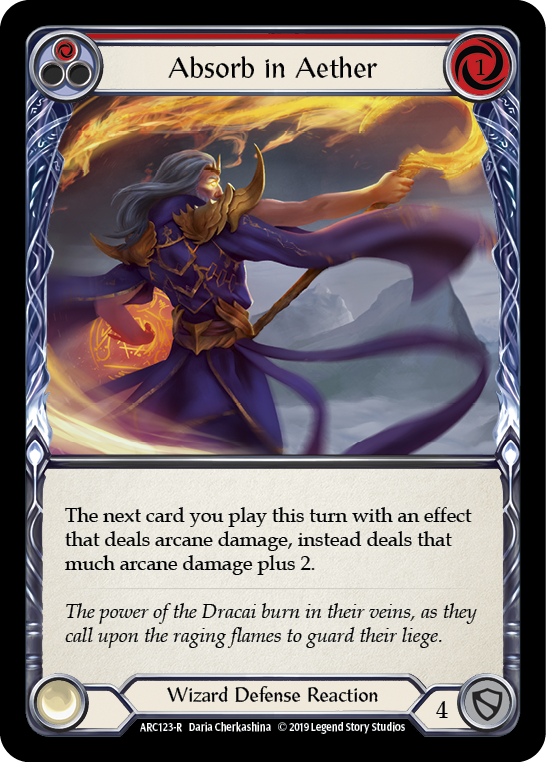 Absorb in Aether (Red) [ARC123-R] 1st Edition Rainbow Foil Flesh And Blood Single Flesh And Blood   