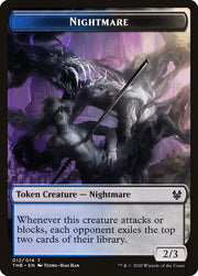 Human Soldier // Nightmare Double-Sided Token [Tokens] Theros Beyond Death Tokens MTG Single Magic: The Gathering
