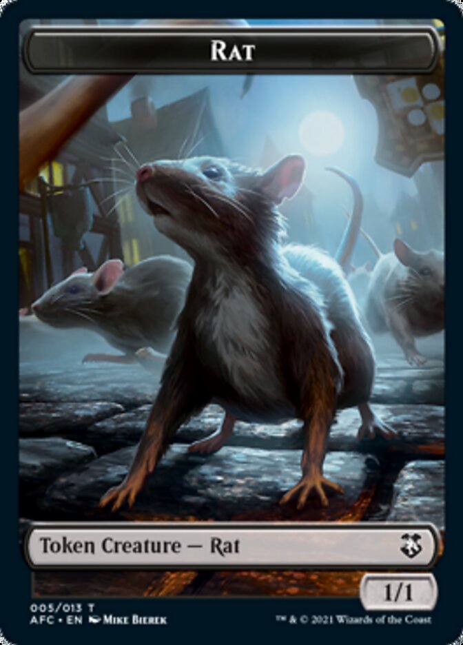 Rat // Zombie Double-Sided Token [Dungeons & Dragons: Adventures in the Forgotten Realms Commander Tokens] MTG Single Magic: The Gathering   