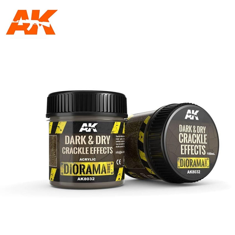 AK Interactive: Dark & Dry Crackle Effects - 100ml (Acrylic) Model Paints AK INTERACTIVE