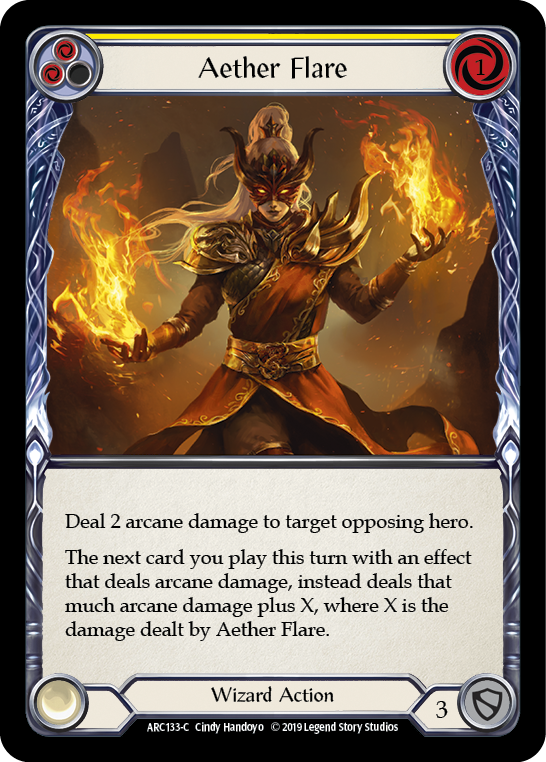 Aether Flare (Yellow) [ARC133-C] 1st Edition Normal Flesh And Blood Single Flesh And Blood   