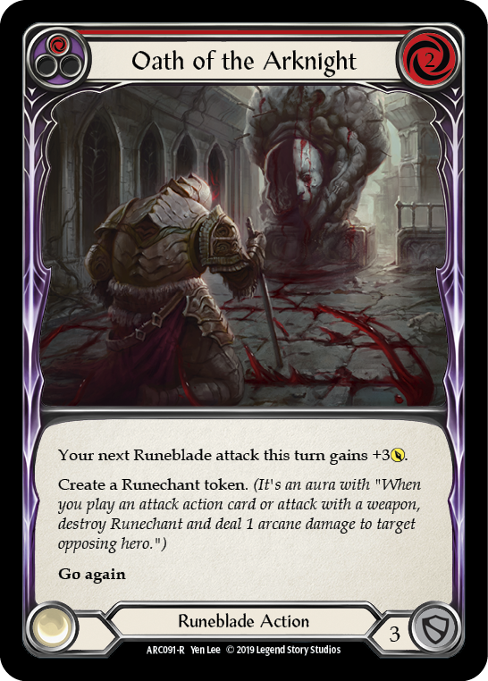 Oath of the Arknight (Red) [ARC091-R] 1st Edition Normal Flesh And Blood Single Flesh And Blood   