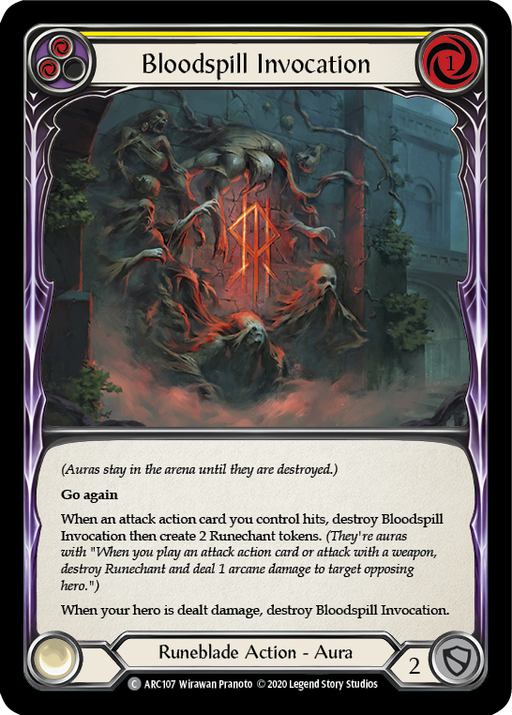 Bloodspill Invocation (Yellow) [ARC107] Unlimited Edition Rainbow Foil Flesh And Blood Single Flesh And Blood   