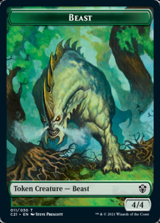 Beast (011) // Insect Double-Sided Token [Tokens] Commander 2021 Tokens MTG Single Magic: The Gathering