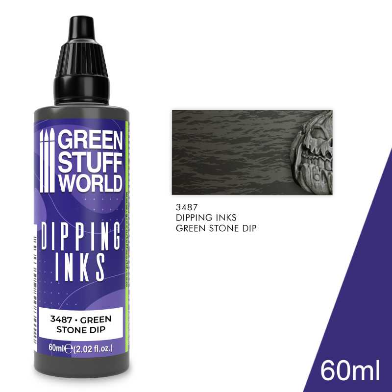 Green Stuff World: Dipping Inks - Green Stone Model Tools & Glue Green Stuff World