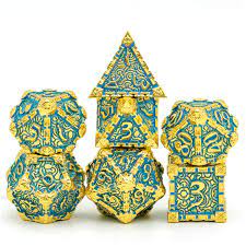 Foam Brain Games: Teal Dagger of Venom: 7-Die Set (Metal) Dice & Gaming Accessories Foam Brain Games
