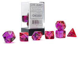 Chessex: 7-Die Set Translucent Gemini - Red-Violet/Gold Dice & Gaming Accessories Chessex