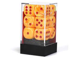Chessex: 12Ct D6 Dice Set Festive - Sunburst/Red (16mm) Dice & Gaming Accessories Chessex