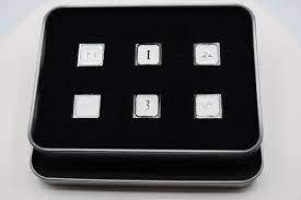 Foam Brain Games: White/Silver 6Ct D6 (Metal) Dice & Gaming Accessories Foam Brain Games