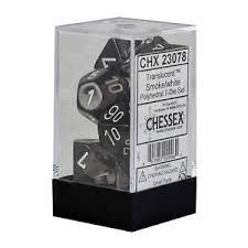 Chessex: Smoke With White 7-Die Set Dice & Gaming Accessories Chessex