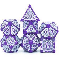 Foam Brain Games: Purple Dagger of Venom: 7-Die Set (Metal) Dice & Gaming Accessories Foam Brain Games