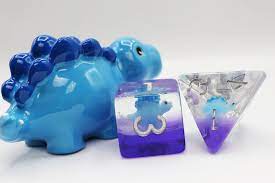 Foam Brain Games: Blue Stegosaurus 7-Die Set Dice & Gaming Accessories Foam Brain Games