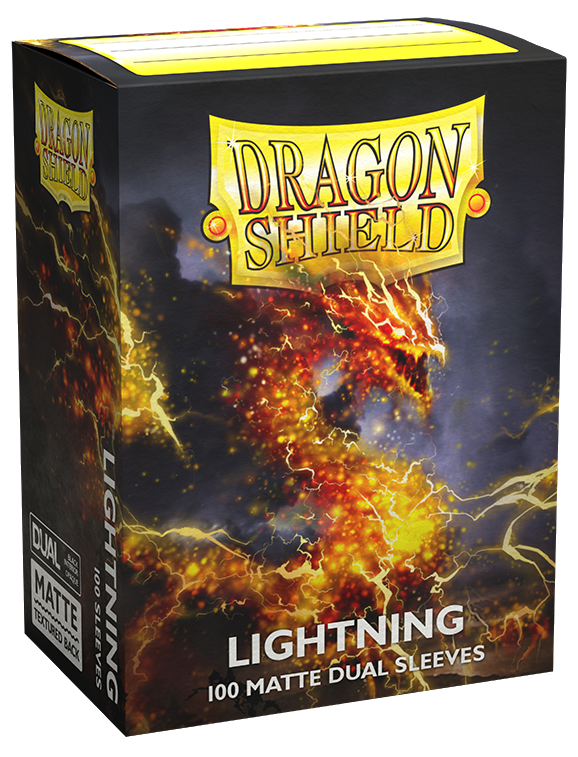 Dragon Shield Dual Matte Sleeve - Lightning 100Ct  Dragon Shield Sleeves Taps Games Edmonton Alberta