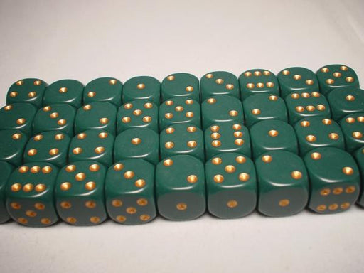 Chessex: 36Ct D6 Dice Set Opaque - Dusty Green/Copper (12mm) Dice & Gaming Accessories Chessex