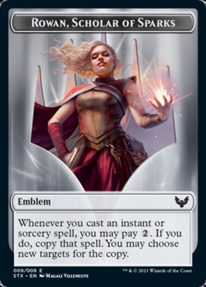 Fractal // Rowan, Scholar of Sparks Emblem Double-Sided Token [Tokens] Strixhaven: School of Mages Tokens MTG Single Magic: The Gathering