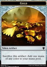 Gold // Cat Dragon Double-Sided Token [Tokens] Commander 2017 Tokens MTG Single Magic: The Gathering