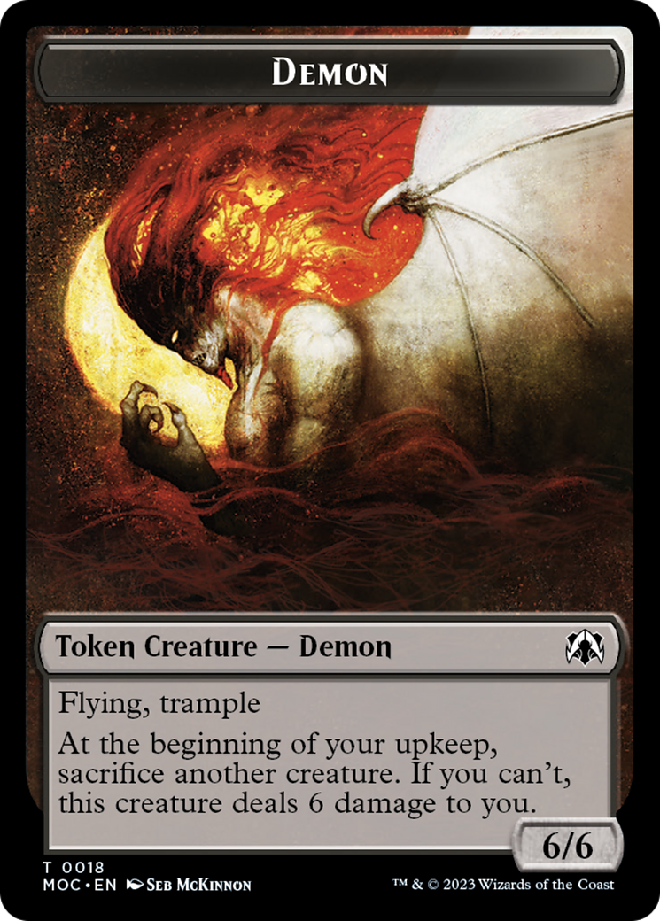 Angel (3) // Demon Double-Sided Token [Tokens] March of the Machine Commander Tokens MTG Single Magic: The Gathering