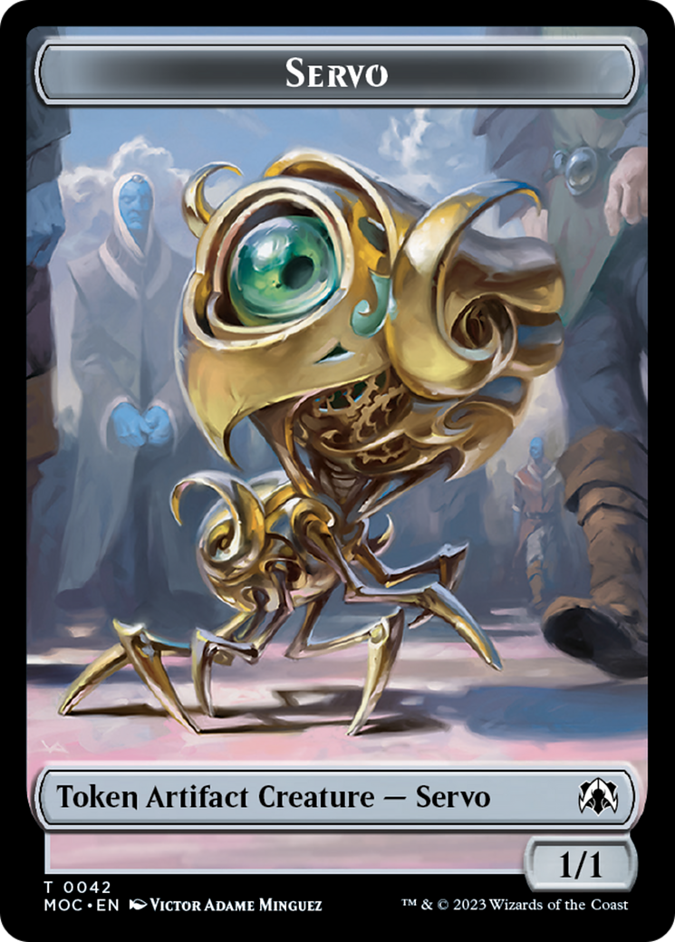 Feather // Servo Double-Sided Token [Tokens] March of the Machine Commander Tokens MTG Single Magic: The Gathering