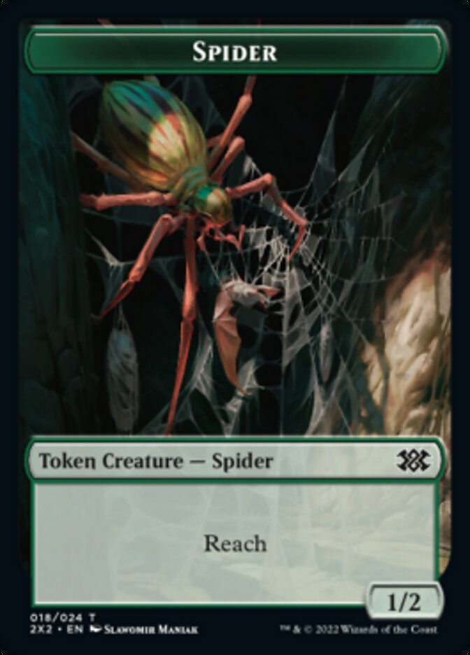 Spider // Spirit (008) Double-Sided Token [Tokens] Double Masters 2022 Tokens MTG Single Magic: The Gathering