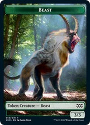 Beast // Soldier Double-Sided Token [Tokens] Double Masters Tokens MTG Single Magic: The Gathering
