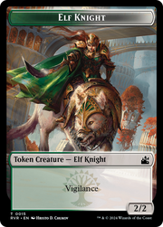 Elf Knight // Wurm Double-Sided Token [Tokens] Ravnica Remastered Tokens MTG Single Magic: The Gathering