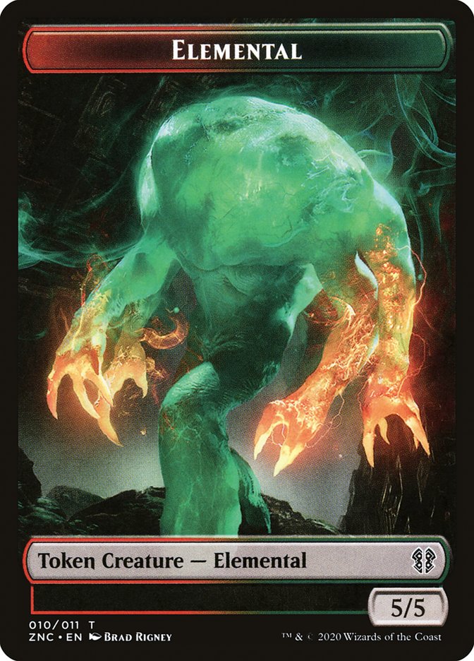 Elemental (008) // Elemental (010) Double-Sided Token [Tokens] Zendikar Rising Commander Tokens MTG Single Magic: The Gathering