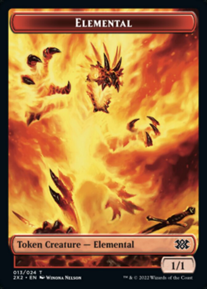Elemental // Knight Double-Sided Token [Tokens] Double Masters 2022 Tokens MTG Single Magic: The Gathering