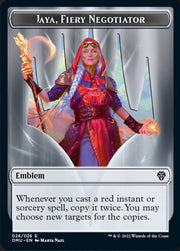 Soldier // Jaya, Fiery Negotiator Emblem Double-Sided Token [Tokens] Dominaria United Tokens MTG Single Magic: The Gathering