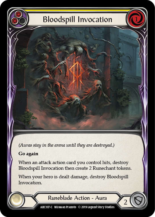 Bloodspill Invocation (Yellow) [ARC107-C] 1st Edition Rainbow Foil Flesh And Blood Single Flesh And Blood   