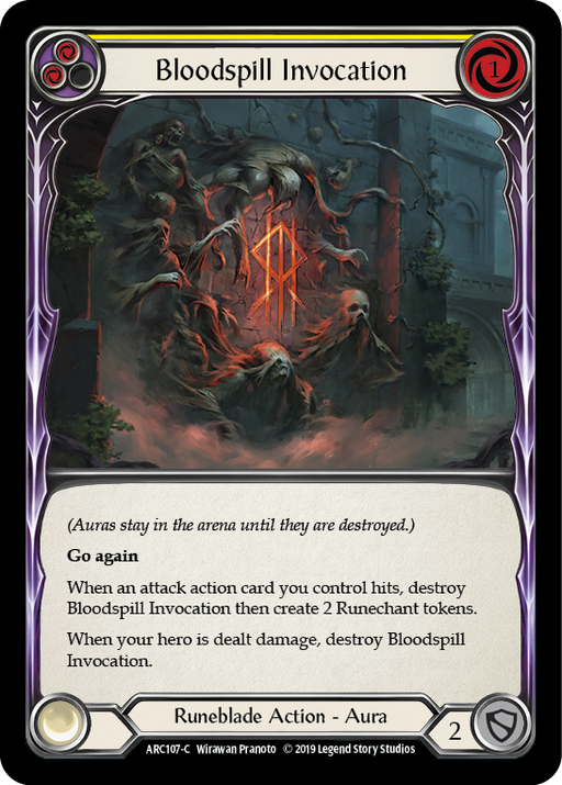 Bloodspill Invocation (Yellow) [ARC107-C] 1st Edition Rainbow Foil Flesh And Blood Single Flesh And Blood   
