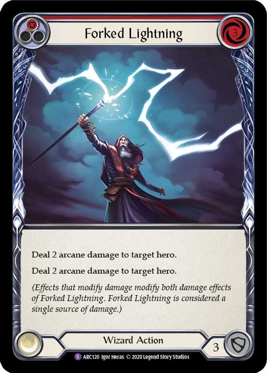 Forked Lightning [ARC120] Unlimited Edition Rainbow Foil Flesh And Blood Single Flesh And Blood   