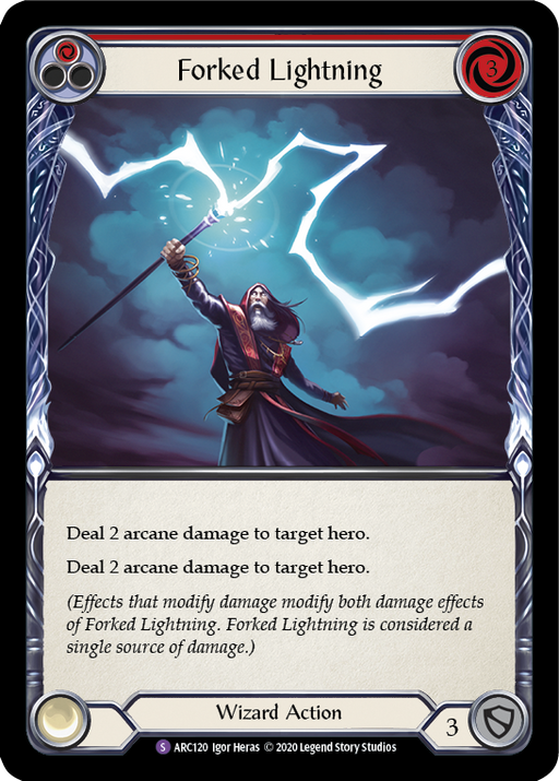 Forked Lightning [ARC120] Unlimited Edition Rainbow Foil Flesh And Blood Single Flesh And Blood   