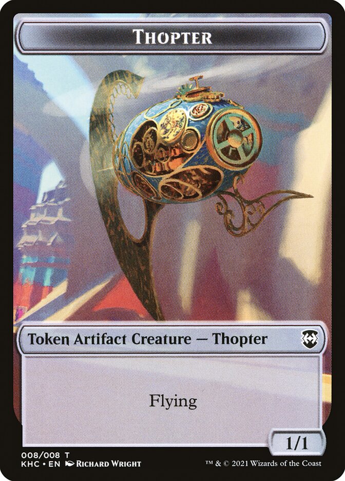 Dragon // Thopter Double-Sided Token [Tokens] Kaldheim Commander Tokens MTG Single Magic: The Gathering