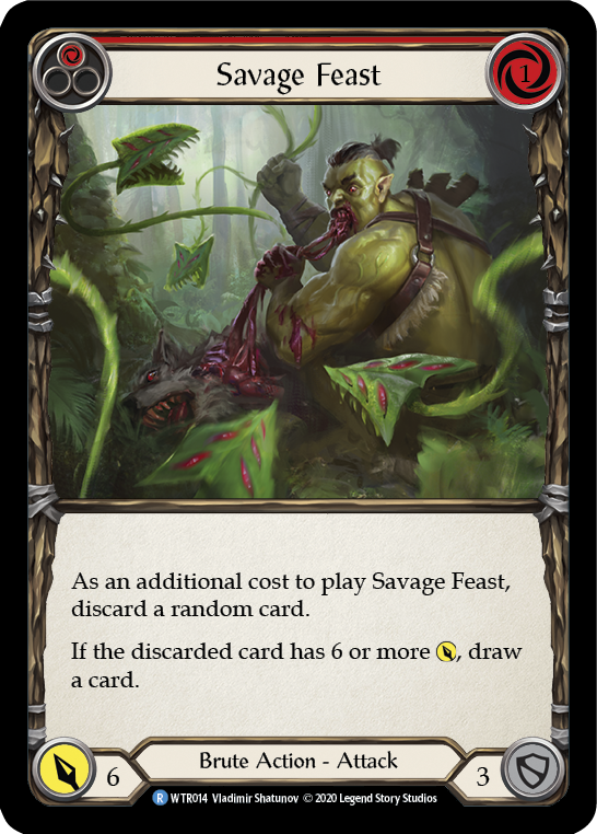 Savage Feast (Red) [WTR014] Unlimited Edition Rainbow Foil Flesh And Blood Single Flesh And Blood   