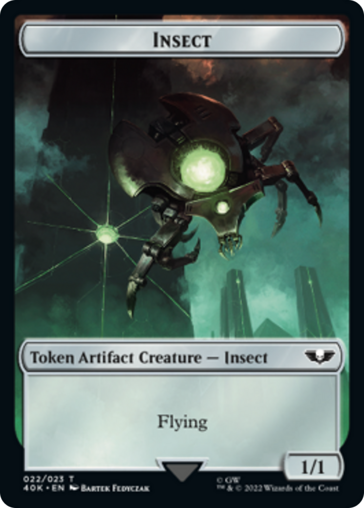 Necron Warrior // Insect Double-Sided Token [Tokens] Warhammer 40,000 Tokens MTG Single Magic: The Gathering