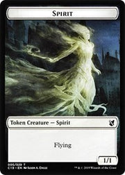 Spirit // Human Double-Sided Token [Tokens] Commander 2019 Tokens MTG Single Magic: The Gathering
