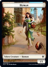 Human // Food (15) Double-Sided Token [Tokens] Throne of Eldraine Tokens MTG Single Magic: The Gathering